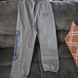 Kids Gray Sweatpants with Blue Print - Embrace the Journey